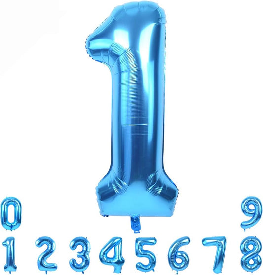 TONIFUL 40-Inch Blue Foil Mylar Number Balloon | Large 0-9 for Graduation, Weddings & Parties