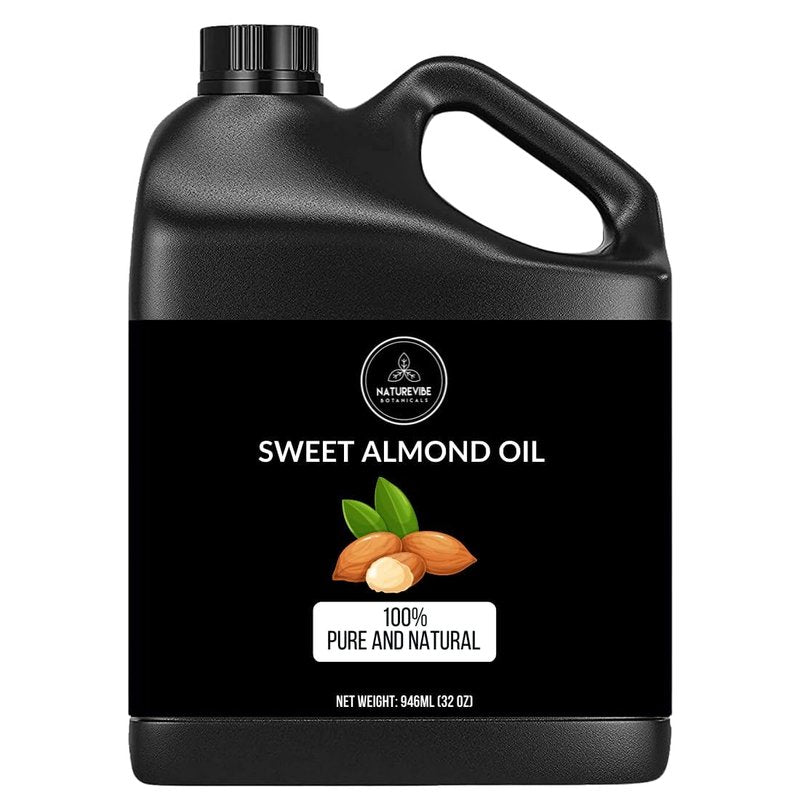 Sweet Almond Oil 32 Ounces - 100% Pure Cold Pressed Carrier Oil for Skin & Hair Care