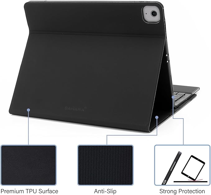 Sahara - Navigate Series Keyboard Case with Track Pad for iPad Air 13" (M2 2024, M3 2025 & M4 2026), Black, (TB00418)