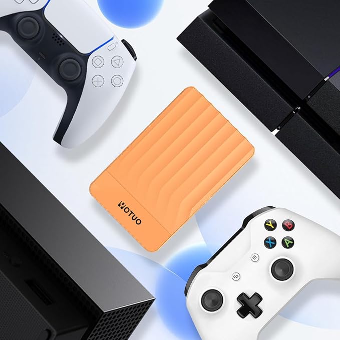 YOTUO Portable External Hard Drive Storage Expansion Mobile HDD USB 3.0 for PC, Mac, Desktop, Laptop, PS4, PS5, Xbox One X/S, Xbox 360, Xbox Series X/S, Office & Game (Orange, 1TB)