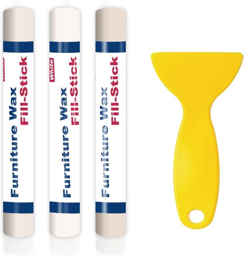 Kenbry Wood Filler Sticks - White Wax Fill Stick for Wood Repair | Fix Scratches, Cracks & Gouges