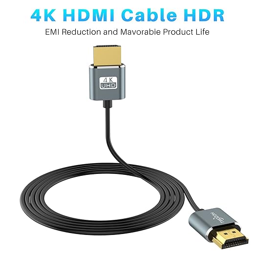 Twozoh Flexible & Slim HDMI Cable 3.3FT 3 Pack, Ultra Thin HDMI Cord Supports High Speed 4K@60Hz 18gbps 2160P/1080P