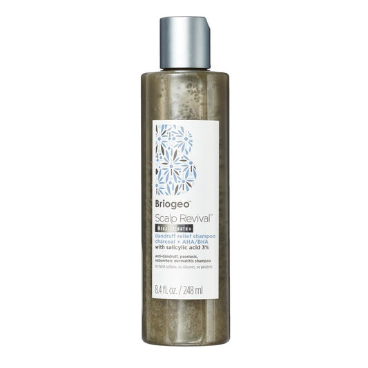 Briogeo Scalp Revival Megastrength Dandruff Shampoo, Charcoal + AHA/BHA with Salicylic Acid 3%, Anti-Dandruff Shampoo to Soothe a Dry, Flaky, Itchy Scalp,, Vegan, Cruelty-Free, 8.4 fl oz