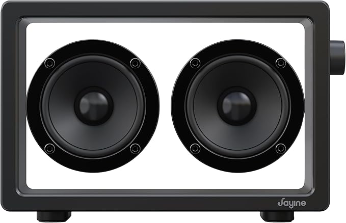 JAYINE Cassette Portable Bluetooth Speaker, 16W Minimalist Speakers Bluetooth Wireless Loud, HD Powerful Sound and Wide Compatibility V5.3 for Indoor Outdoor - Black