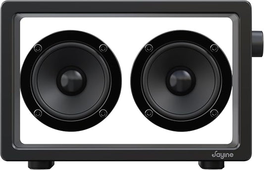 JAYINE Cassette Portable Bluetooth Speaker, 16W Minimalist Speakers Bluetooth Wireless Loud, HD Powerful Sound and Wide Compatibility V5.3 for Indoor Outdoor - Black