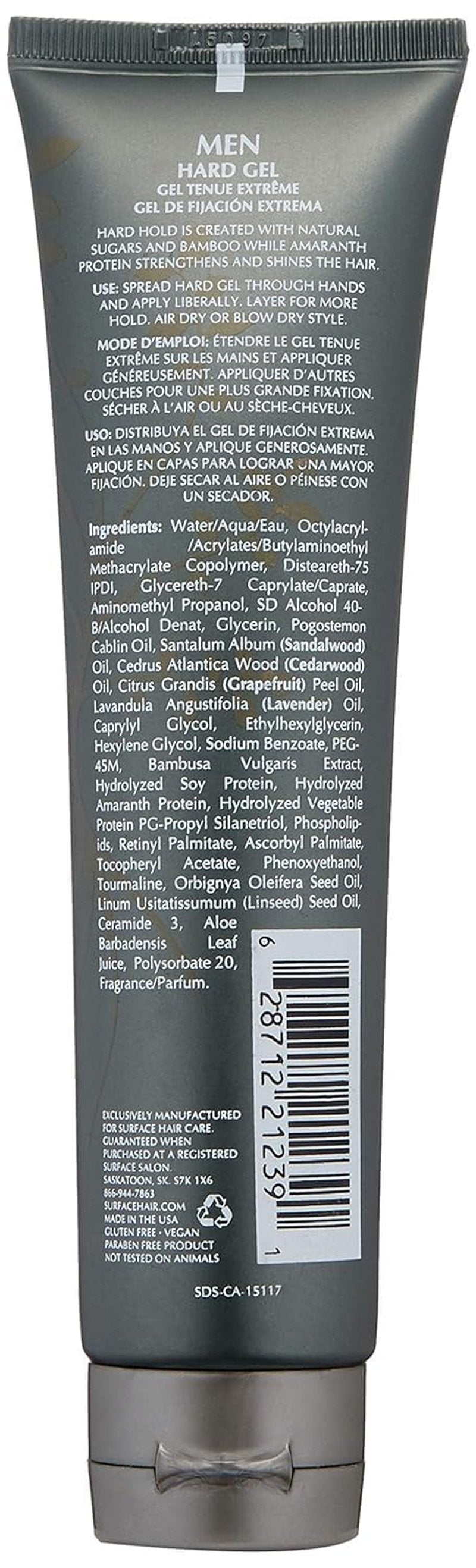 Surface Hair - Men Hard Gel, 4 Fl Oz