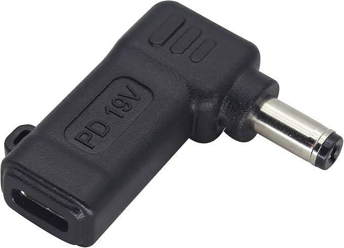 HCFeng 90W PD Type C to DC5521 Power Converter USB C to DC 5521 Laptop Charging Adapter 19V 4A Type C Female to DC 5.5 x 2.1mm Male Power Adapter for Studio and Travel [PD-5521]
