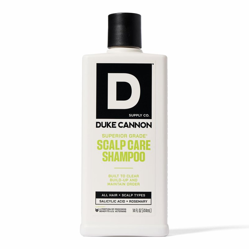 Duke Cannon Superior Grade Scalp Care Shampoo for Men, 14 oz – Salicylic Acid for Build-Up Removal, Rosemary & Arnica for Scalp Soothing, Wheat Protein for Strength, Sulfate-Free