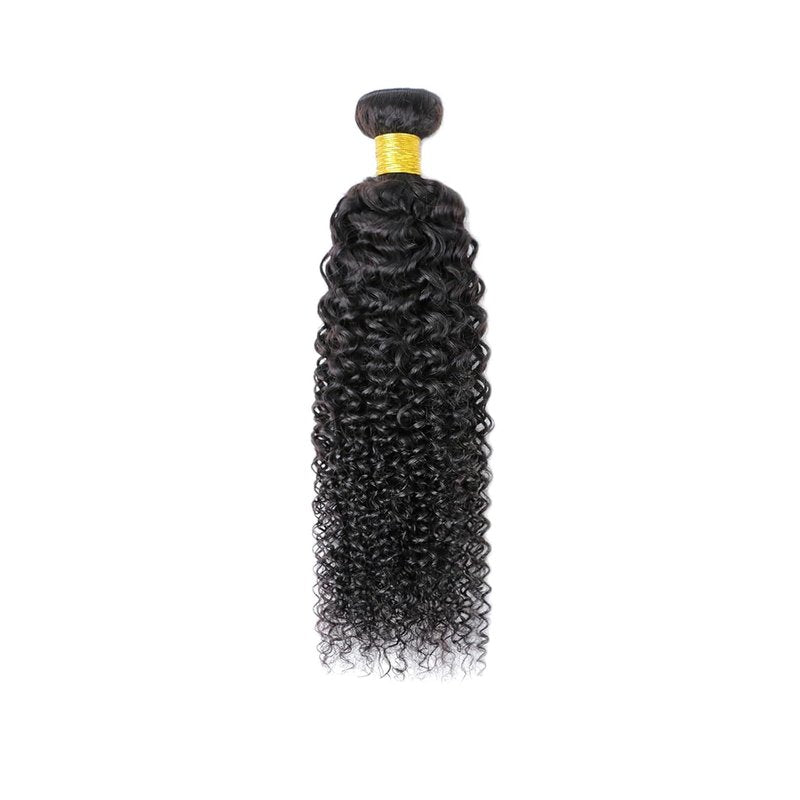 Color #1B Human Hair Bundles Natural Black Curly Wave Single Bundle Human Hair 26 Inch Double Weft Grade 12A Unprocessed Virgin Remy Hair Extension