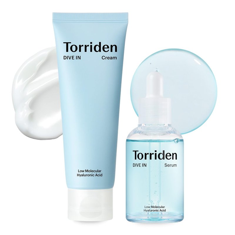 Torriden DIVE IN Serum & Cream Set | Deep Hydrating Hyaluronic Acid Duo for Glass Skin - 1.69 fl. oz. & 2.71 fl. oz.