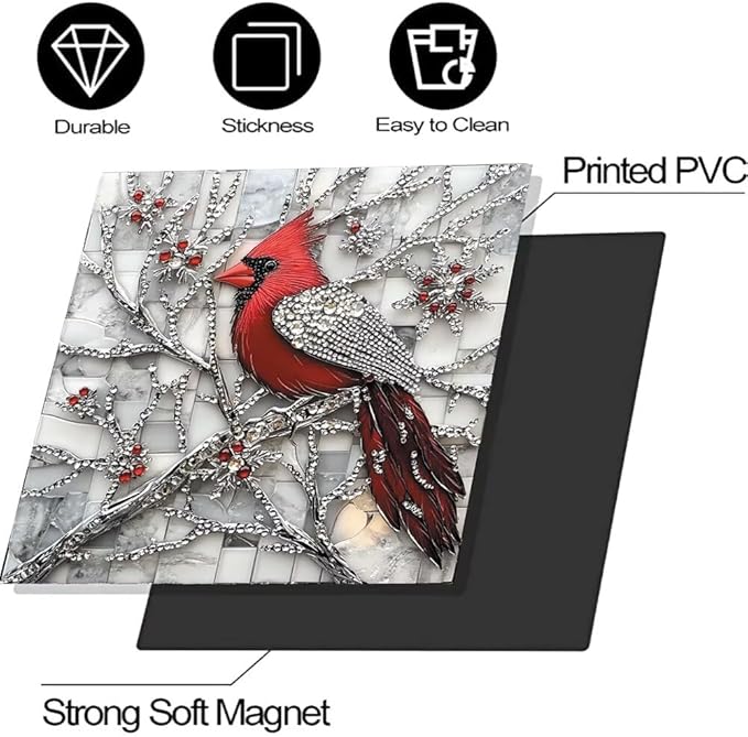 Diamond Branch Cardinal Dishwasher Magnet Cover 23x26 Inch Magnetic Dishwasher Cover Kitchen Decor Refrigerator Magnets Sticker Appliance Protector
