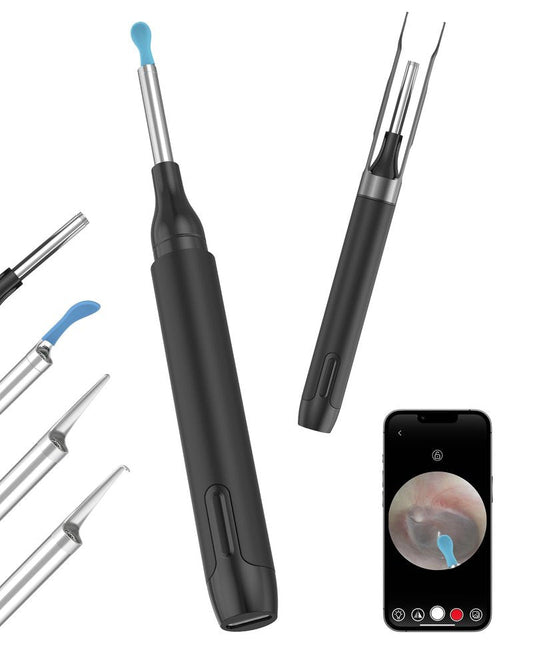 Ear Wax Removal Camera Cleaner: Otoscope with Light Earwax Remover Cleaning Tool - 1080P HD Wirless Digital Scope with Tweezers and Spoon Endoscope Compatible with Smart Phone