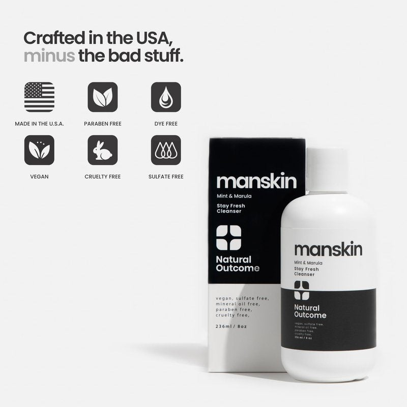 natural outcome Mens Face Wash Cleansing Gel with Mint and Marula Oil - Daily Cleanser Face Wash for Men - Sulfate Free 8 oz
