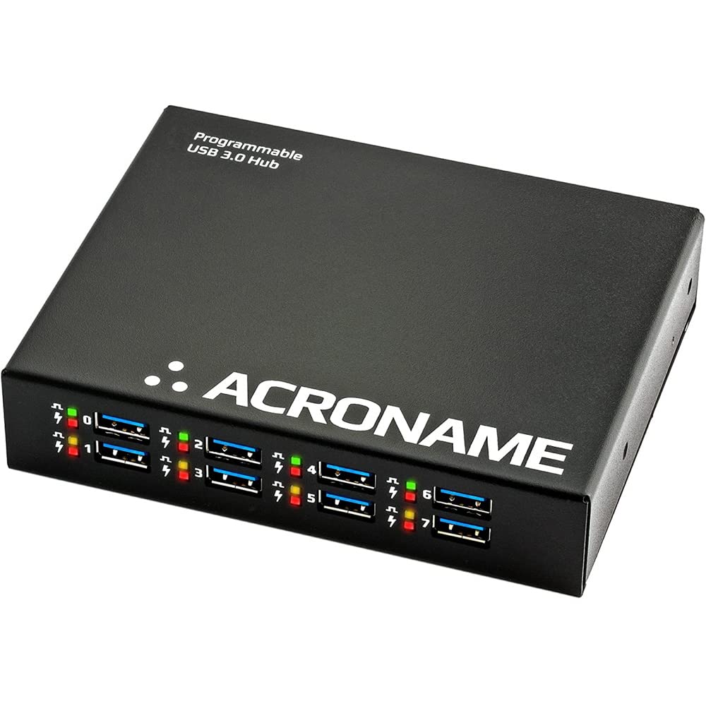 Acroname - Managed USB Switch/Hub, 2 Hosts - 9 Port, Fast Charge (4A), Industrial & Scientific Grade, Programmable Compatible with Mac/Windows/Linux for Keyboard Mouse External Hard Drive