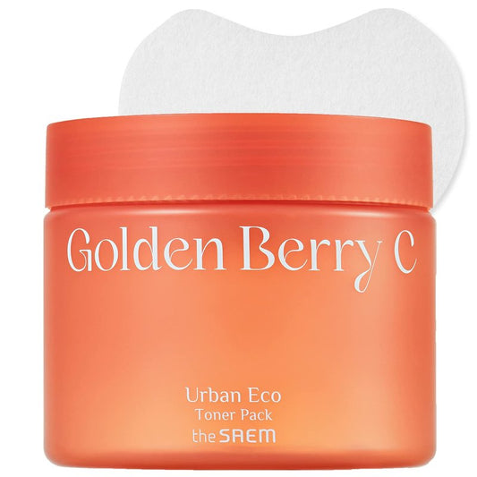 THESAEM Urban Eco Golden Berry C Toner Pack Pad - Face Hydrating Radiance Vitamin C Hypoallergenic - Even Tone Complexion Texture Refining - Gentle Daily Korean Skincare for Sensitive Skin, 50 Pads