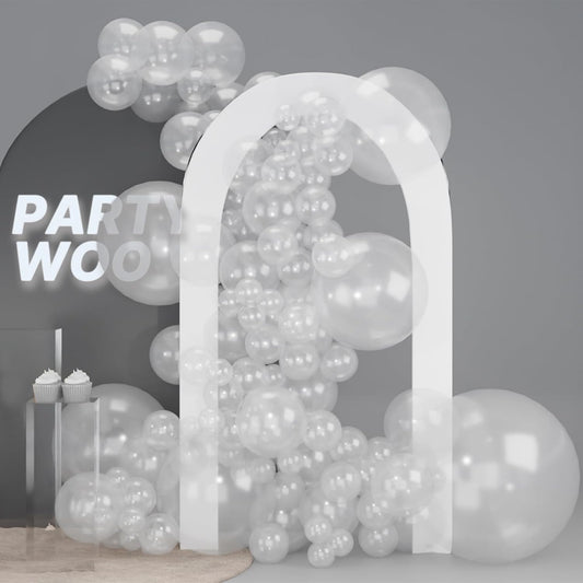 PartyWoo Clear Balloon Arch Kit - 127pcs in Various Sizes for Weddings, Graduations & Celebrations