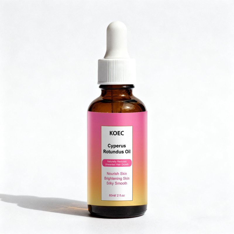 Organic Cyperus Rotundus Oil for Hair Removal - 100% Pure Natural Hair Inhibitor for Face & Body, Slows Regrowth for Smoother Skin (1)