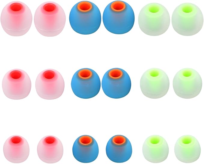 MMYQXI Silicone Replacement Earbud Tips Earbud Covers Ear Tips Fit for in-Ear Headphones (Inner Hole 3.8mm -5.1mm) Earbud Replacement Tips 9 Pairs, S/M/L