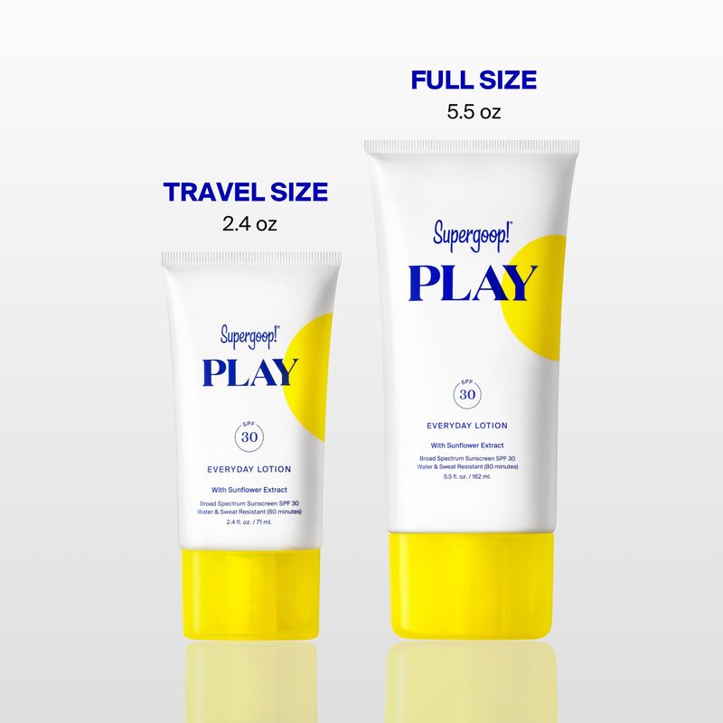 Supergoop! PLAY Everyday SPF 30 Lotion, 2.4 oz - Broad Spectrum Sunscreen - Water & Sweat Resistant Body & Face Sunscreen - Great for Active Days