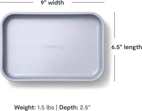 Caraway Nonstick Baking Pan - 9” x 6.5” Deep Ceramic Dish - Non-Toxic, PTFE & PFOA Free - Slate Color