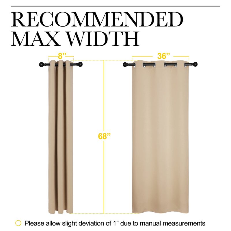 NICETOWN Room Darkening Curtain Panels for Cafe, Thermal Insulated Grommet Room Darkening Draperies/Drapes for Window (Biscotti Beige, 2 Panels, W42 x L68 -inch)