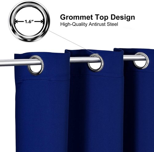 ChrisDowa Blackout Curtains - 90-Inch Thermal Insulated Grommet Panels Set | Royal Blue, 2 Panels