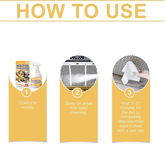 Kitchen Heavy Oil Cleaner Spray, 2026 New All Purpose Kitchens Heavy Oil Cleaning Agent, Grease Remover, All Purpose Kitchen Cleaner for Ovens Stovetops Countertops, for Stubborn Oil Stains (1PC)