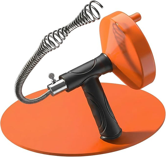 Drain Snake Auger 33 Feet, Plumbing Snake Drain Hair Clog Removal Tool, Sink Unclogger Drain, Heavy Duty Toilet Snake Auger, Cleaner Tool for Bathroom Kitchen Tub Shower Drain Clog Remover with Gloves