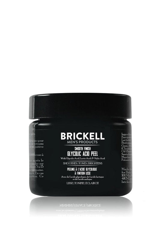 Brickell Men's Smooth Finish Glycolic Acid Peel For Men, Anti-Aging Peel for Wrinkles, With Glycolic Acid, Jojoba Oil, and MSM, 2 Ounce, Scented