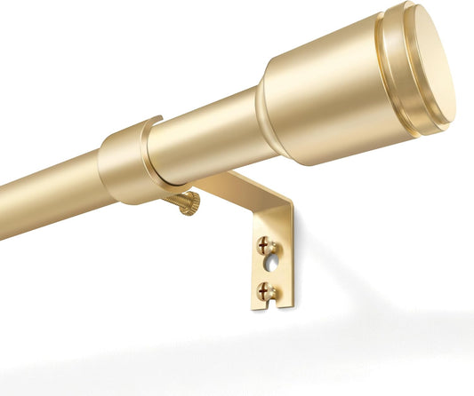 Skiennix Adjustable Gold Curtain Rods - 5/8” Diameter, 30-60 Inch for 30-54 Inch Windows