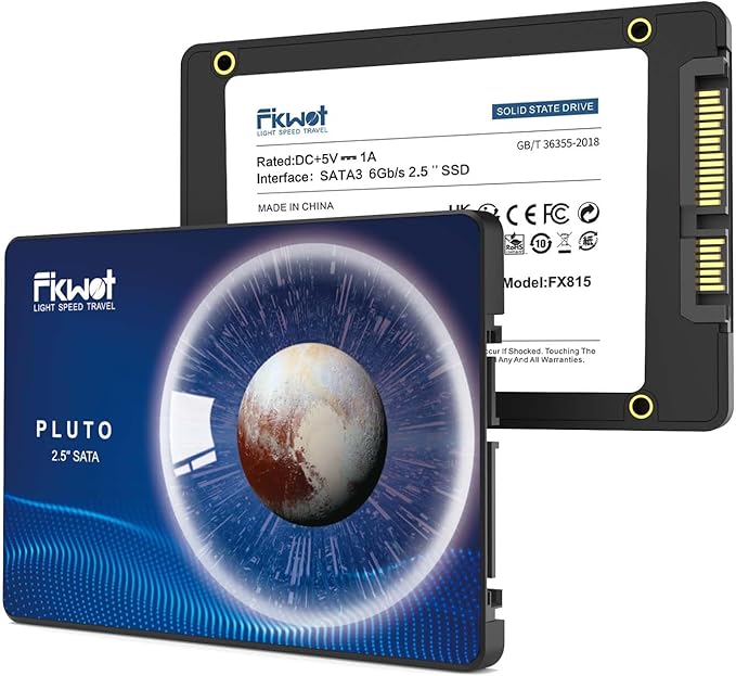 Fikwot FX815 256GB SSD, 2.5" SATA SSD, Internal Solid State Drive, Up to 560MB/s, 3D NAND SLC Cashe, Compatible with Laptop & PC Desktop
