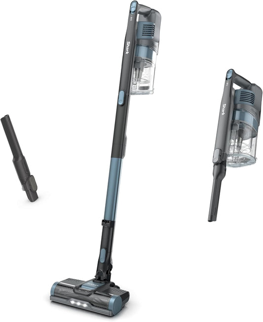 Shark Cordless Stick Vacuum - XL Dust Cup, LED Headlights, Handheld & Crevice Tool - Ice Blue, 40 Min Runtime