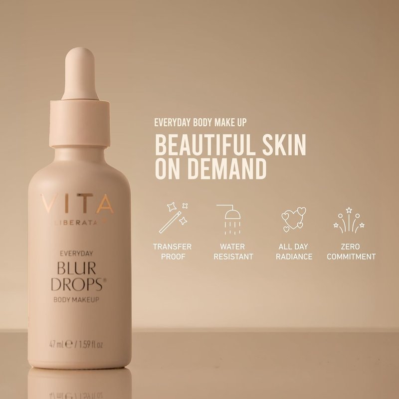 VITA LIBERATA Everyday Body Blur Drops - Medium Tanning Drops for Matte Satin Finish | 1.59 Fl Oz