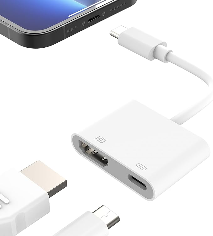 AIRSKY USB-C to HDTV Adapter, USBC to HDTV Adapter for iPhone 15/16 to TV, Compatible with iPhone 16/15 Ipad pro Mackbook Pro