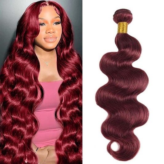 Burgundy Bundles Human Hair Body Wave 18 Inch Bundle Brazilian Hair Wine Red Body Wave Human Hair Extensions
