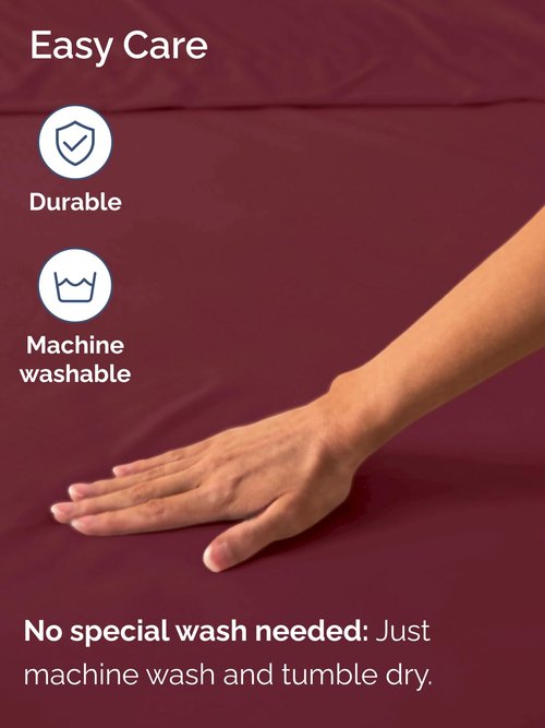 Extra Deep Queen Fitted Sheet - Hotel Luxury Single Fitted Sheet Only - Easily Fits 18 inch to 24 inch Mattress - Ultra Soft, Wrinkle & Fade Free w/Extra Deep Pockets - Breathable & Comfy - Burgundy