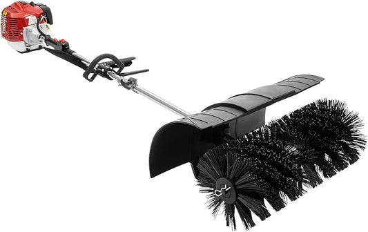Upgraded Hand Held Gas Power Broom, 2 Stroke 52cc Gasoline Power Broom Cleaner Tools Lawn Sweeper for Cleaning Driveway Turf Lawns Artificial Grass