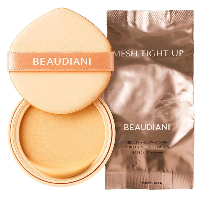 Beaudiani Mesh Tight UP Cushion | Cushion Foundation | Buildable Coverage| Natural Finish | Dewy Glow Make up (REFILL Of Healty and warm neutral undertone (#23))
