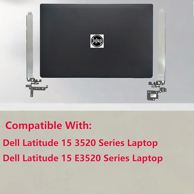 Jxjslp Replacement LCD Back Cover Rear Top Lid with Hinges for Dell Latitude 15 3520 E3520 Series Laptop,New Dell Latitude 3520 Back Cover and Hinge P/N: 17XCF 017XCF Black