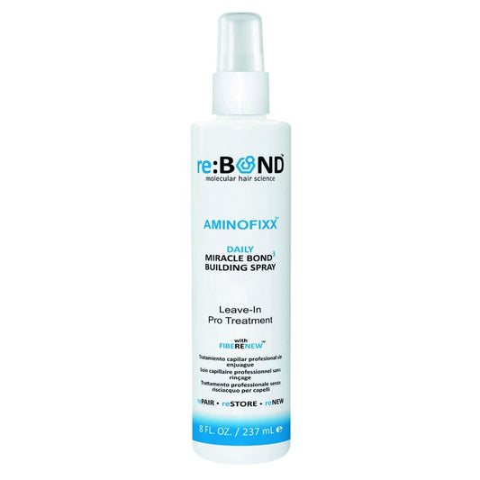 reBOND Hair AminoFixx Leave in Miracle Bond Building Spray 8 oz. Repairs, Strengthens & Maintains Hair Bonds - Eliminates Frizz & Reduce Breakage - for Color Treated, Dry & Damaged Hair