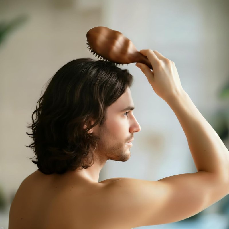 Boar Bristle Hair Brush - Gentle Detangling for Fine, Thin & Curly Hair | Smooth, Shiny Finish