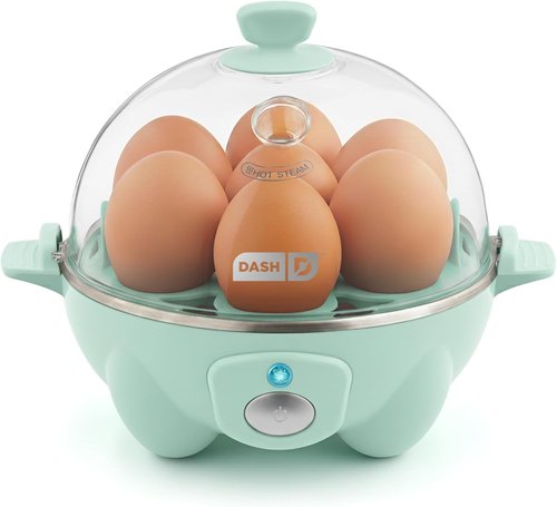 Dash Rapid Egg Cooker | Boiler, Poacher & Steamer - Holds 7 Eggs - Aqua - BPA Free & Dishwasher Safe