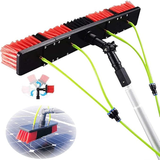 Photovoltaic Panel Cleaning, 3-12M Water Fed Telesbrush, Window Clean, Extendable Cleaner Conservatory Roof Cleaning Tools/9M Rod/50Cm Brush Head