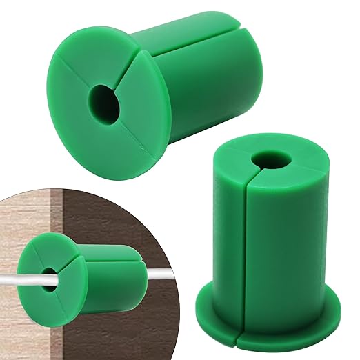 EASYEAH 2pc Starlink Cable Grommet 1" Silicone Waterproof Wall Hole Pass Through Split Cable Bushings for TV Wire Ethernet Cord, Starlink Cable Routing Kit Accessories, 38mm/1.5" Ht, Green
