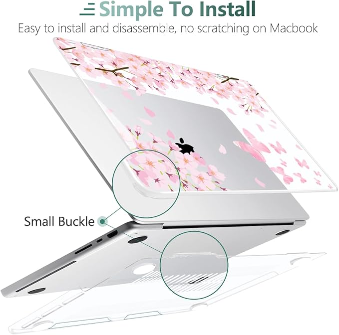 DONGKE Compatible with MacBook Pro 16 Inch Case (2026-2021 Release, M5 M4 M3 M2 M1 Pro/Max Chip), Plastic Hard Shell Cover with Keyboard Cover & Screen Protector for MacBook Pro 16", Flower Blossoms