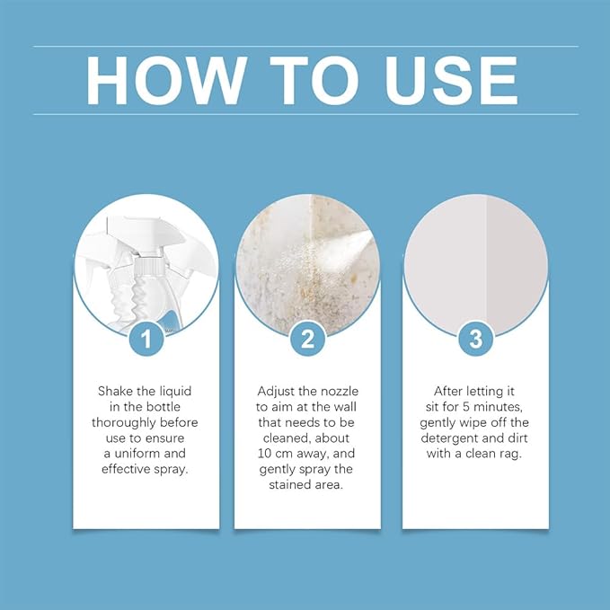 Highly Effective Removal Spray, 8.12 Fl.Oz Wall Cleaner Spray, Multi-surface Cleaner for Wood, Fabric, Tile, Bathrooms & Kitchens (1)