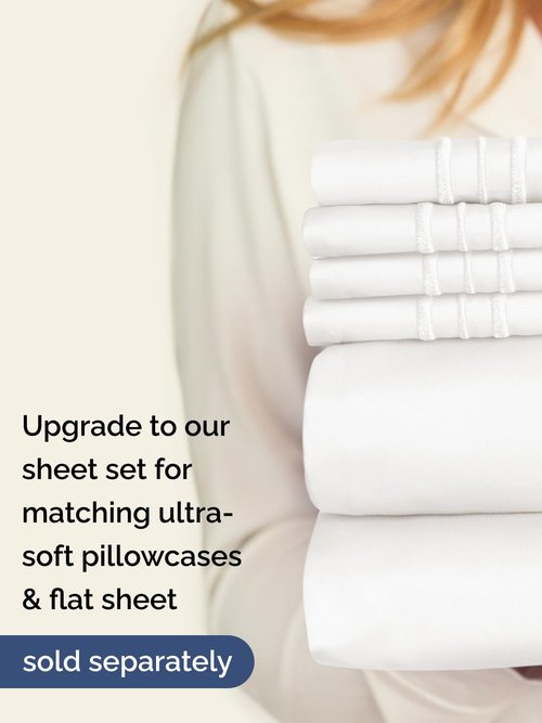 Extra Deep Twin Fitted Sheet - Hotel Luxury Single Fitted Sheet Only - Easily Fits 18 inch to 24 inch Mattress - Ultra Soft, Wrinkle Free with Extra Deep Pockets - Breathable & Comfy - Antique White