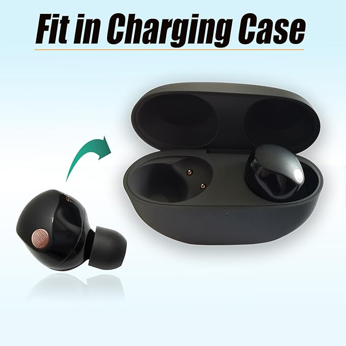 Memory Foam Ear Tips for Sony WF-1000XM5/XM4 – Extra Small Replacement Tips, Noise Isolating, Comfort Fit, Black