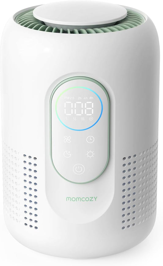Momcozy Air Purifier - 4-in-1 HEPA Filter for Baby's Nursery | Quiet 21 dB Sleep Mode & Dimmable Night Light