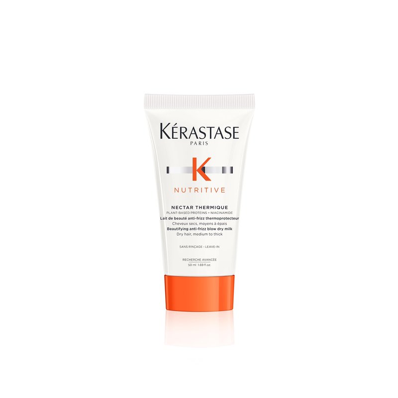 Kerastase Nutritive Nectar Thermique Heat Protecting Leave-In Cream | Deeply Condition and Reduce Frizz | Instant Softness & Shine | With Plant-based Proteins | For Medium to Thick Dry Hair|1.69 Fl Oz